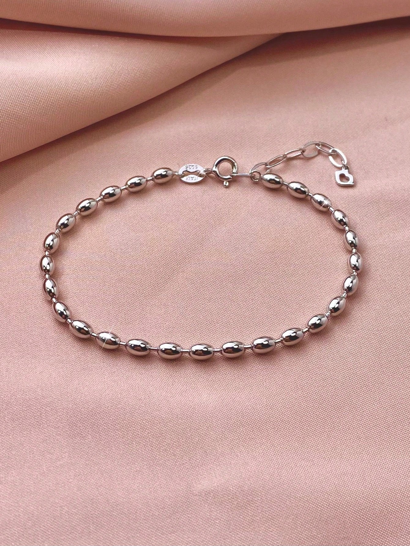 1pc Minimalist Millet Grains Bracelet For Women S925 Sterling Silver Fine Jewelry For Women Anniversary Jewelry Friendship Gifts-Silver-1