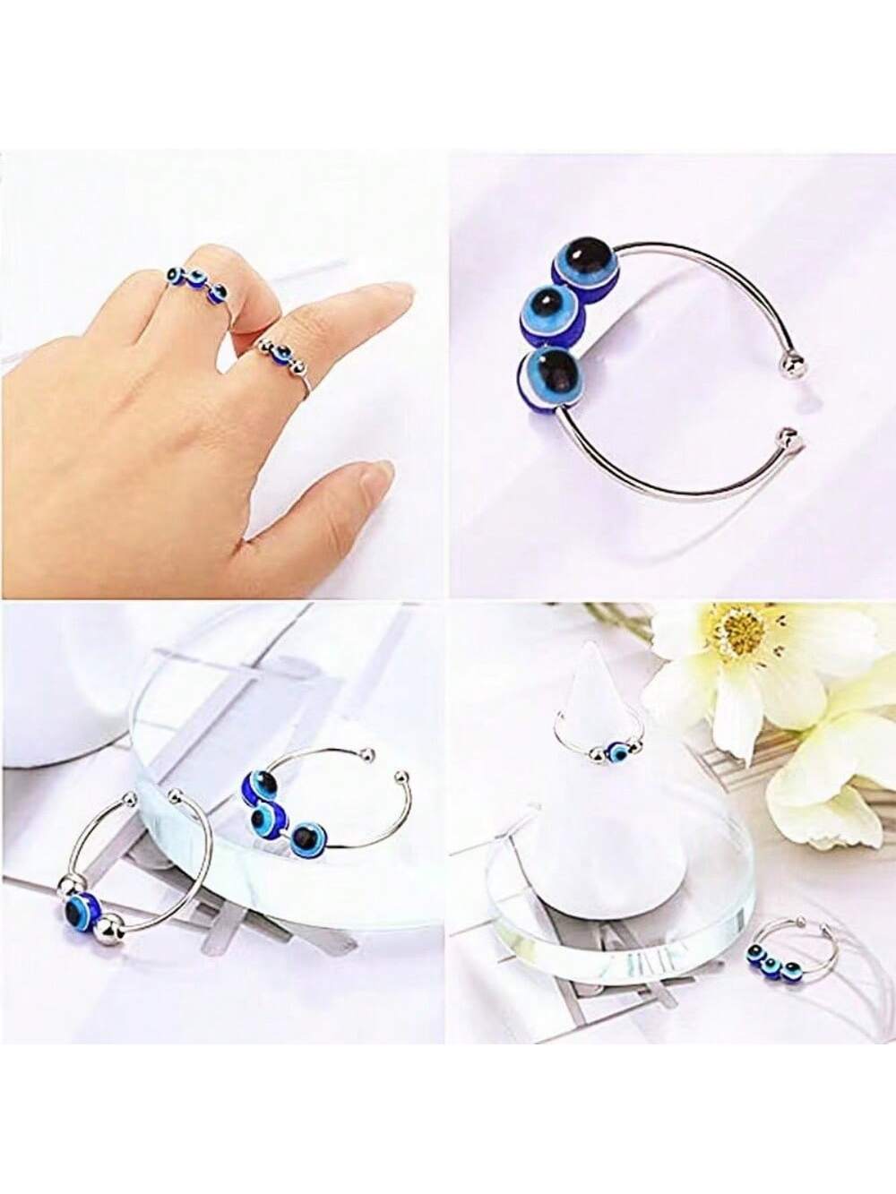 Women'S Single Eye Stainless Steel Open Ring--1