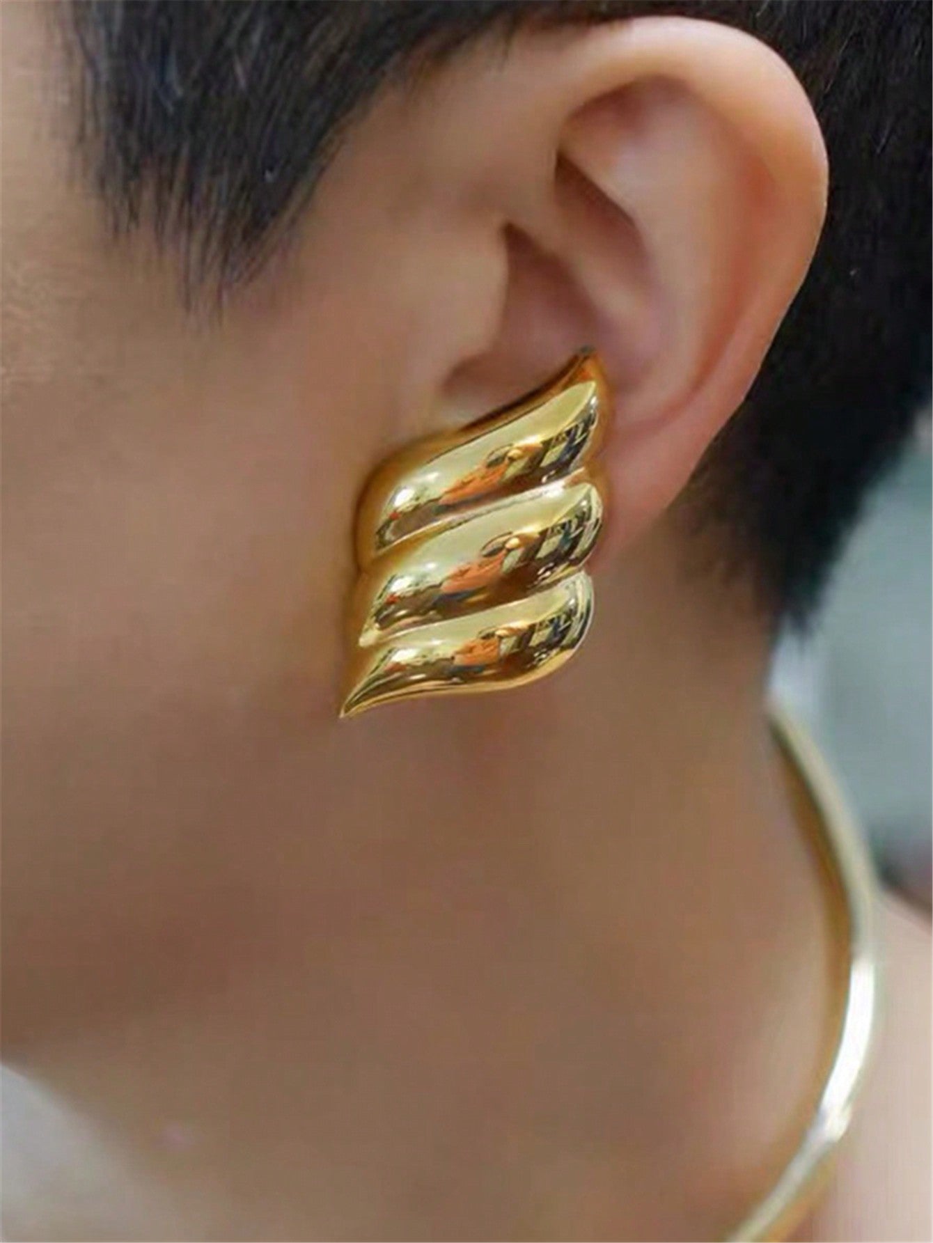 1pair Geometric Irregular Stud Earrings--1