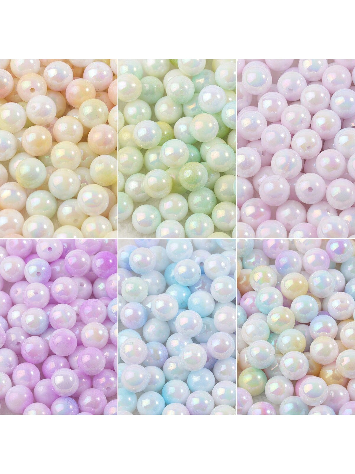 Gradient Colorful Acrylic Bead Round Loose Spacer Beads For Jewelry Making DIY Charm Bracelet Necklace Handicrafts 8/10/12/14/16mm--1