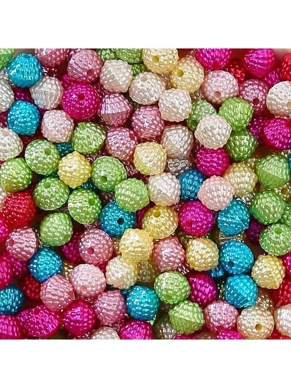 50-200pcs 10mm Colorful Acrylic Bayberry Beads Imitation Pearl Round Loose Spacer For Jewelry Making Diy Necklace Bracelet Beads Supplies-Multicolor-1