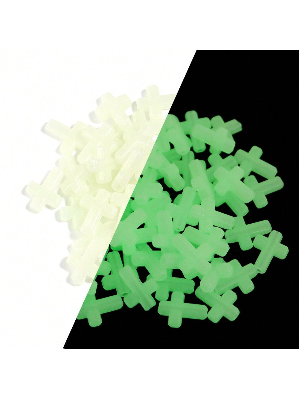 50pcs Diy Plastic Glow In The Dark Cross Beads For Bracelet And Necklace Making-Luminous-1