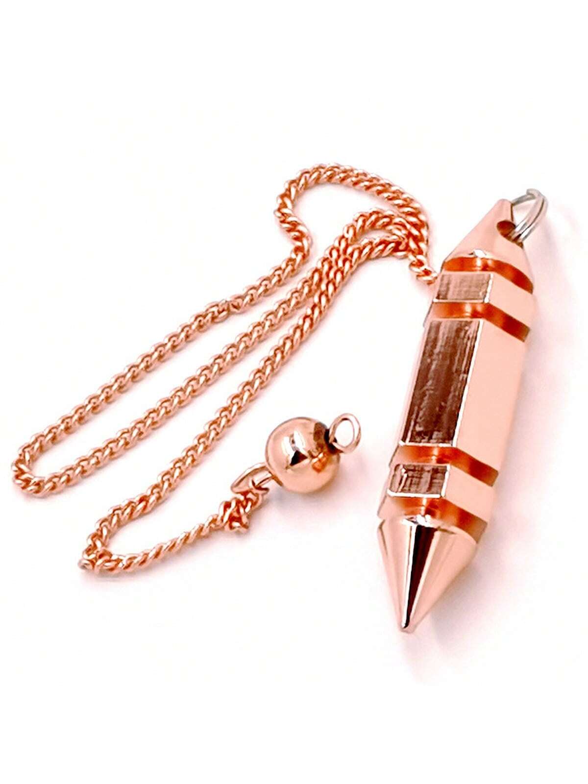 1 Pcs Healing Brass Dowsing Pendulum Reiki Hexagonal Pillar Faceted Pointed Pendulum Scrying Dowser Orgone Energy Generator For Divination(Rose Gold)-Hot Pink-1