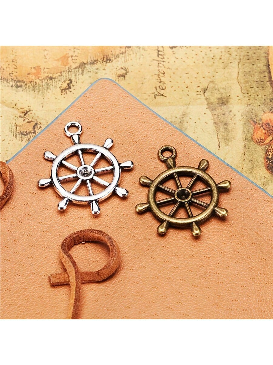 10-30pcs Alloy Direction Anchor Boat Anchor Rudder Charms Pendant For Jewelry Making DIY Bracelet Necklace Earrings Accessories-Multicolor-1