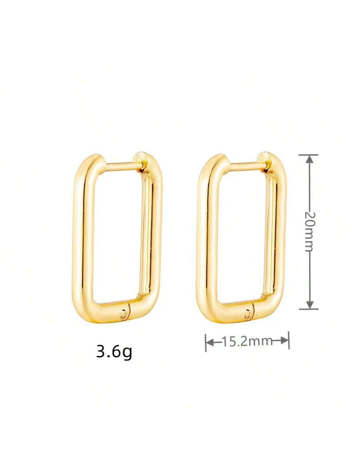 Cross-Border Geometric Shaped Stainless Steel Earring, Trendy Stainless Steel Ear Hooks-Gold-1