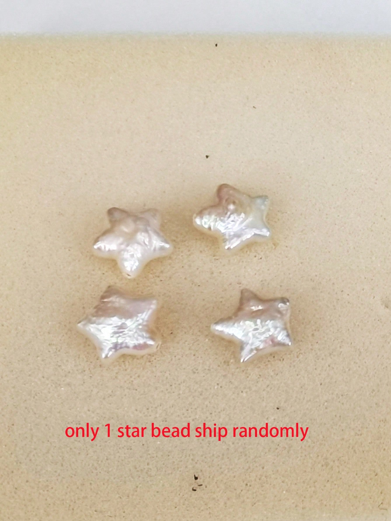 Natural 1 Pcs  12mm White Star Freshwater Pearl Loose Beads For Necklace Bracelet Earring Random Shipment-White-1