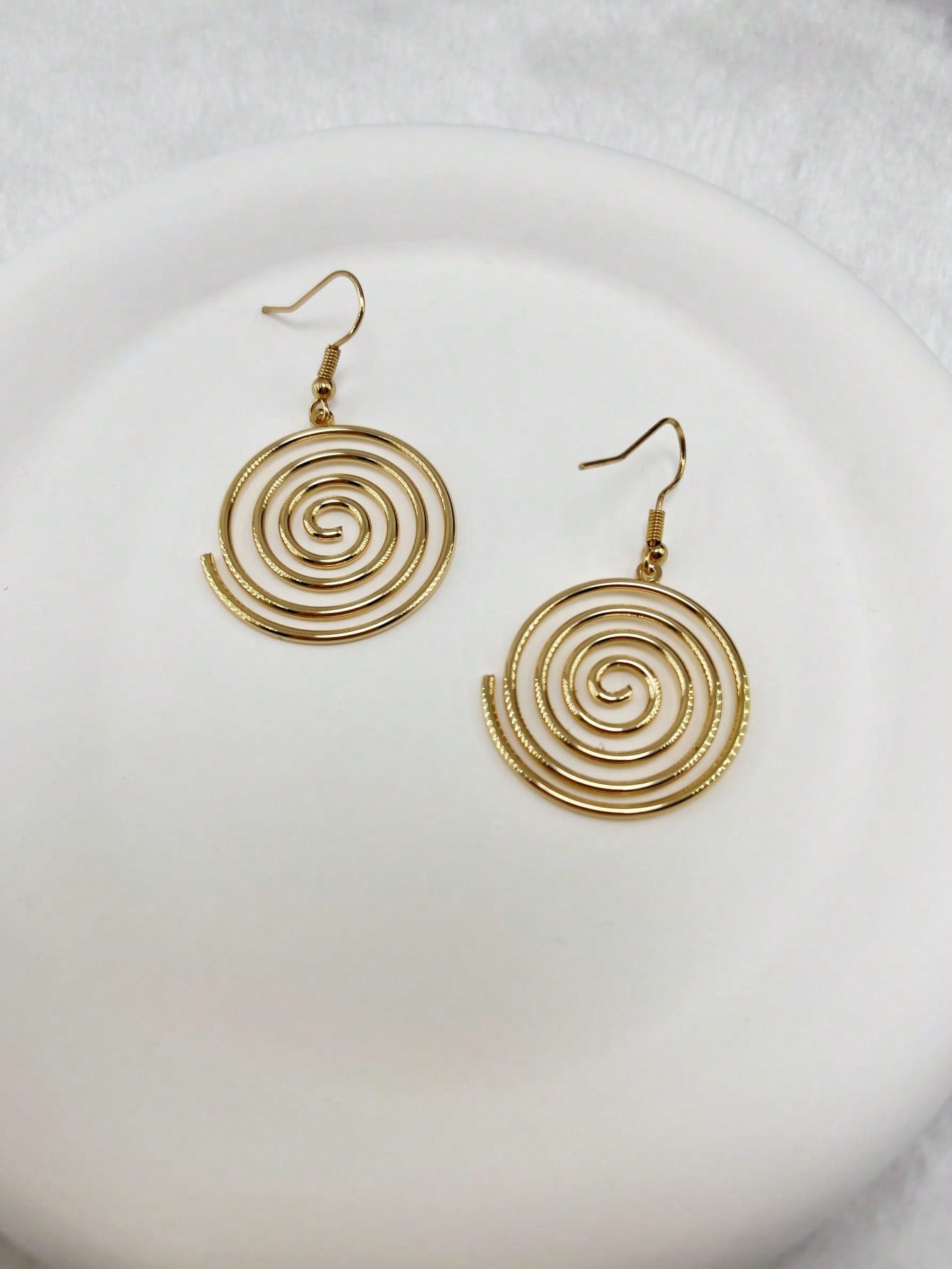 Spiral Gold-Color Fashionable Ear Hoops-Yellow Gold-1