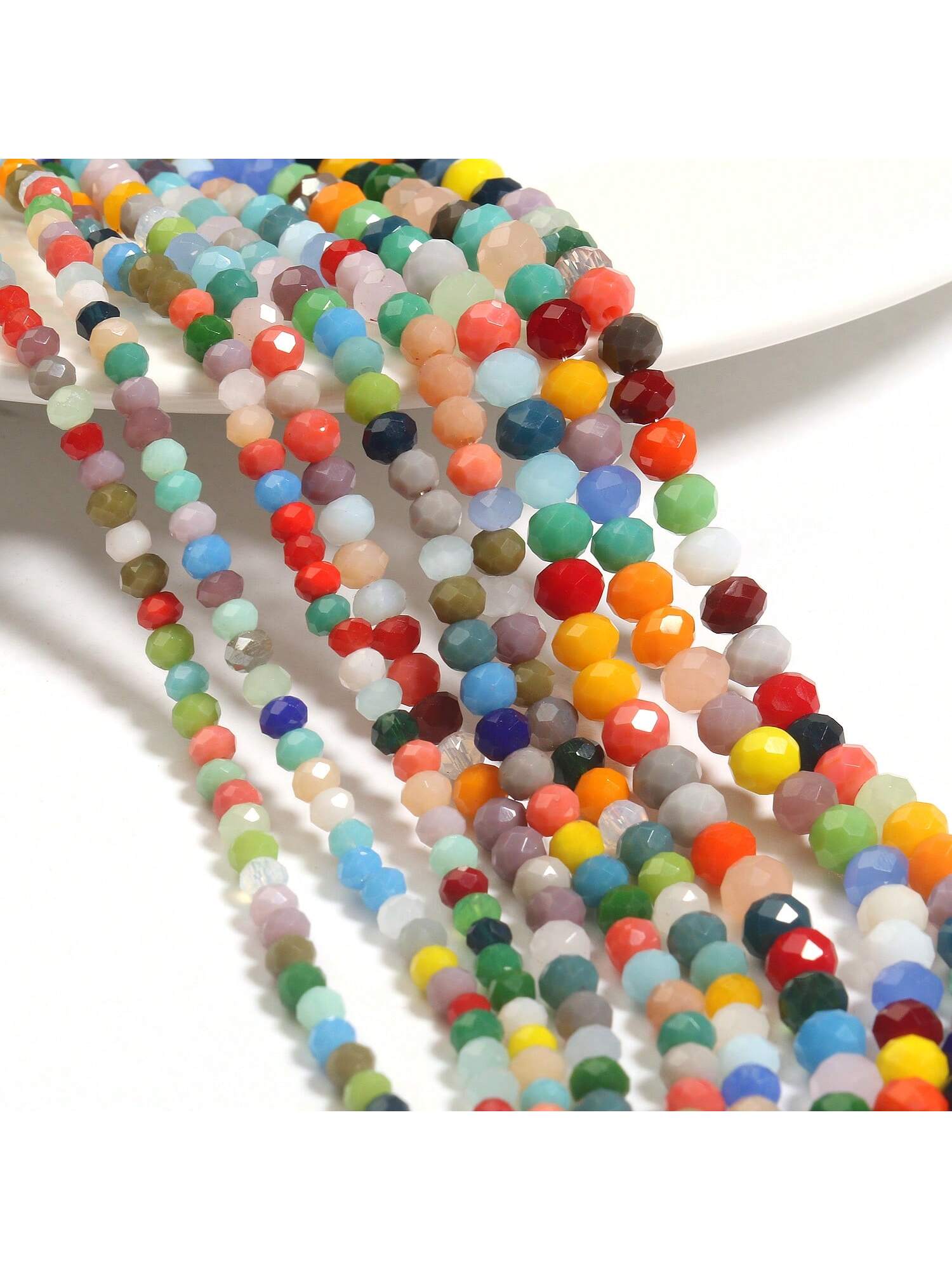 1 Strand 2/3/4mm Multicolors Austria Crystal Glass Rondell Beads Faceted Round Spacer Beads For Jewelry Making DIY Charms Bracelet Handmade 15''-Multicolor-1