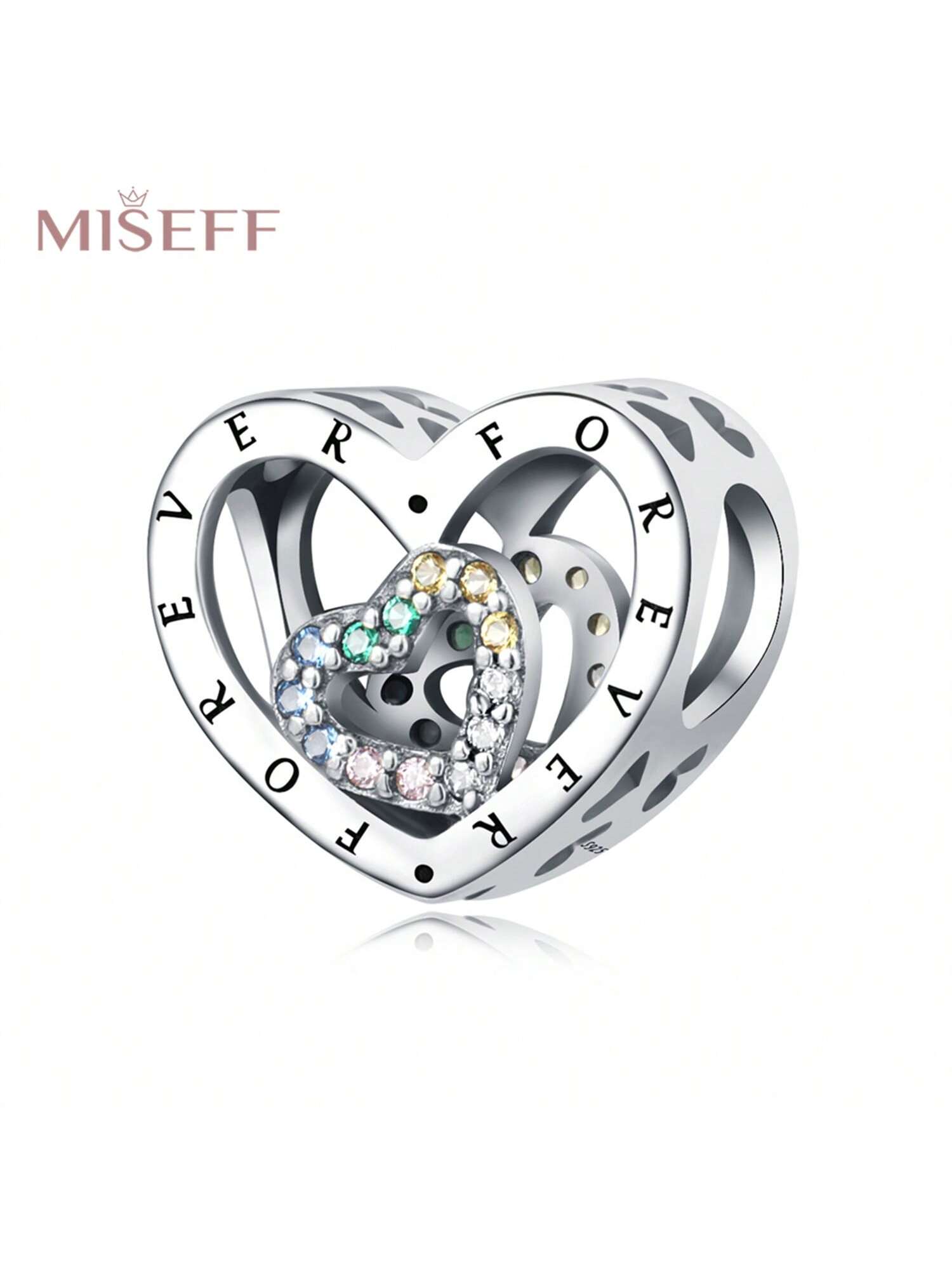 MISEFF New 1 PCS 925 Sterling Silver Family Bead Charm Bracelet Necklace DIY Jewelry Pendant Warm Thanksgiving Gift Valentines Gift For Girl Friend Wife--1