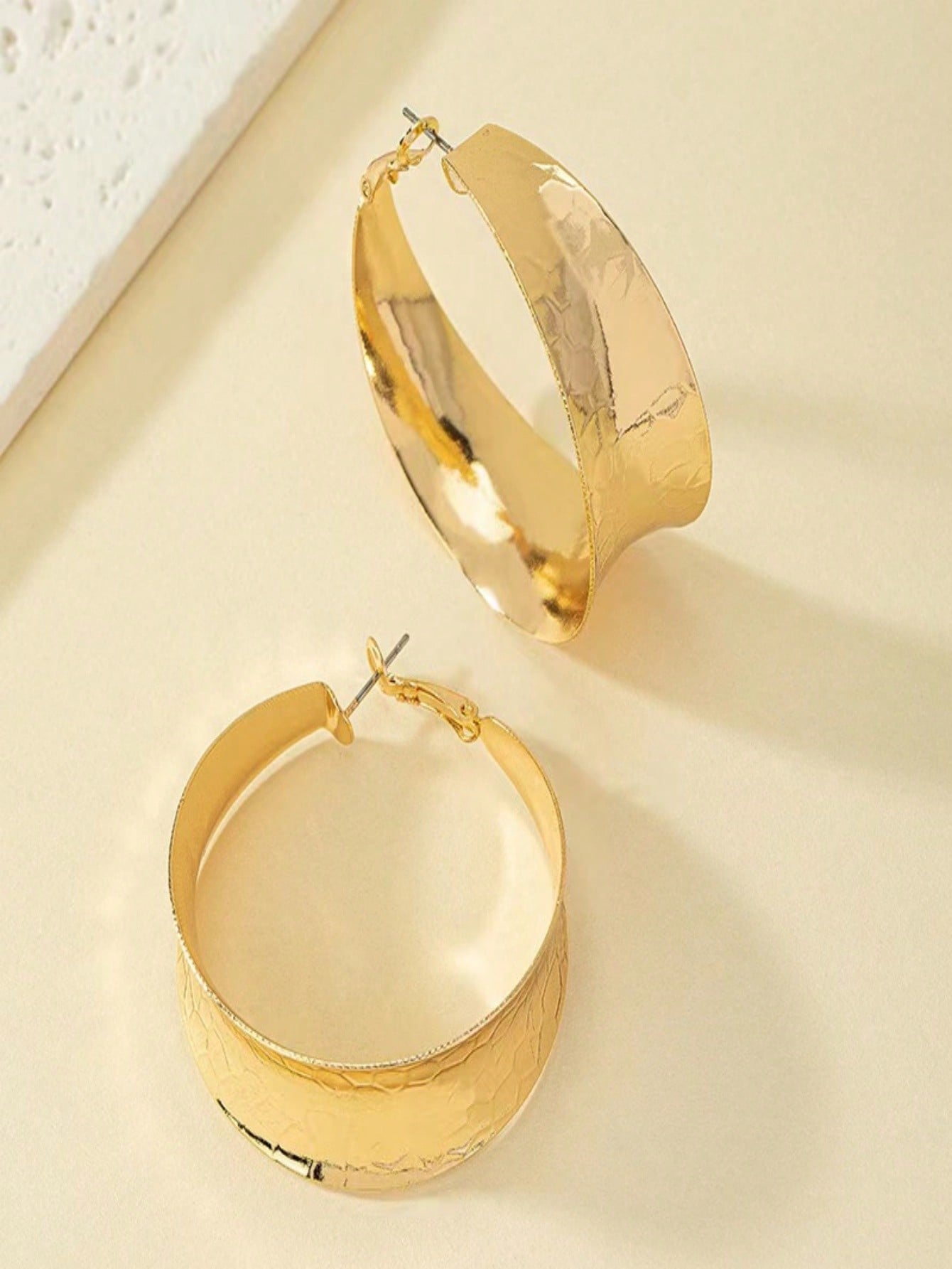 1pair Fashionable & Minimalist & Luxurious & High-End & Cold-Toned & Exquisite Hoop Earrings-Gold-1