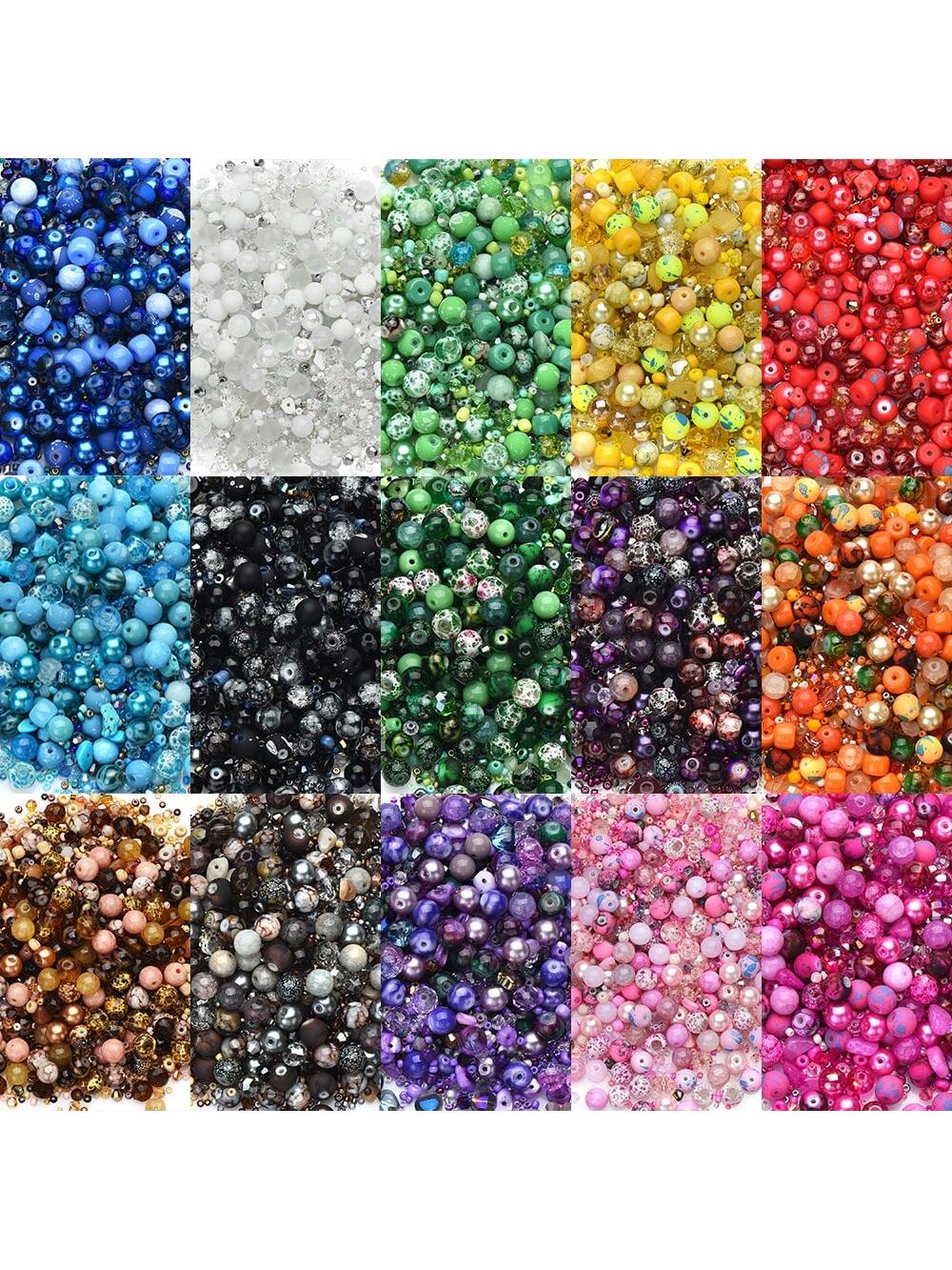 1box Glass Round&Seed&Pointed Bead Set Diy Necklace&Bracelet Making Material&Accessory For Women As Valentine'S Day Gift--1