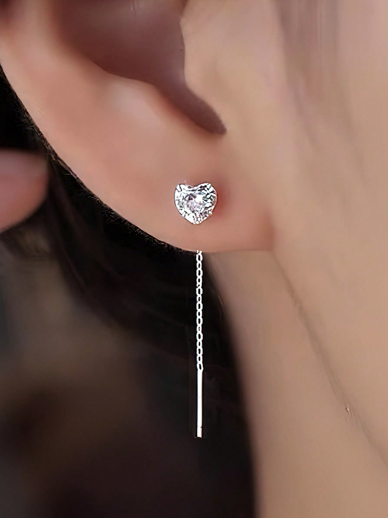 S999 Sterling Silver Ear Threader With & Tassel Design Earrings For Women, 2024 New Arrival--1