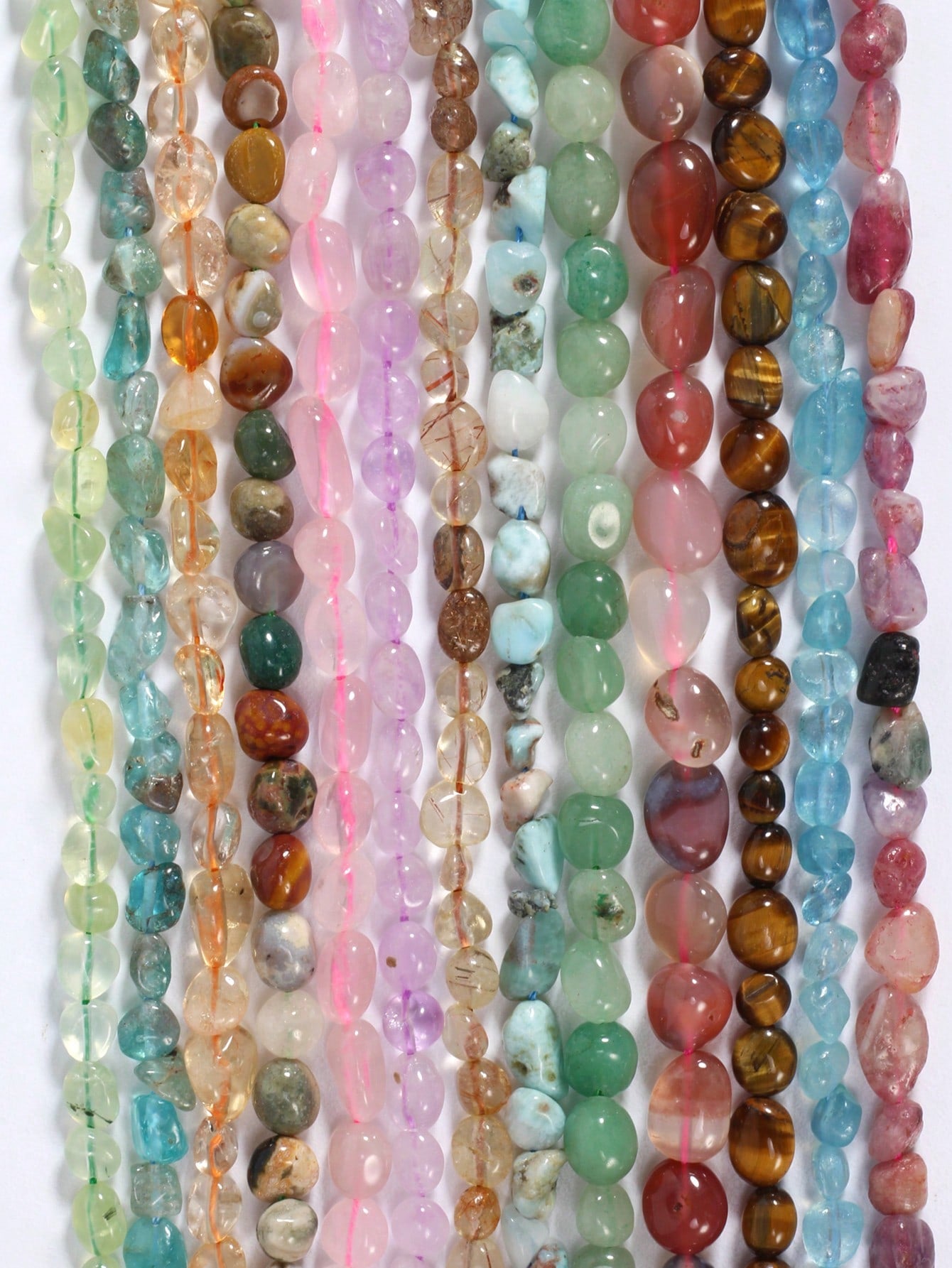 1 String 15 Inch Natural Irregular Semi-Precious Beads Polished Beads Real Stone Loose Beads For Women Meditation Yoga Bracelet Necklace Jewellery Making, Smooth Gemstone Rock Beads Drilled Holes, Suitable For DIY Crafts Making, Positive Healing--1