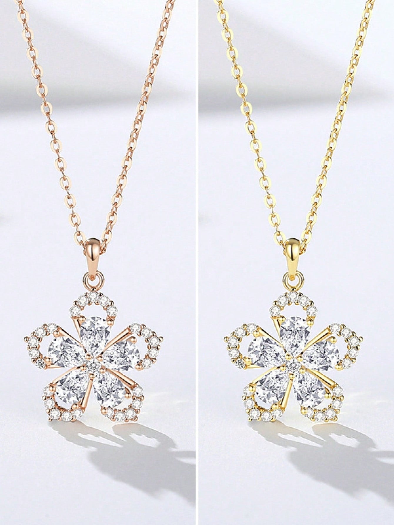 1pc S925 Sterling Silver Luxury Rotating Peach Blossom Crystal Necklace, Suitable For Women's Daily Wear Or As A Gift For Friends, Elders, Lovers, Etc.--1