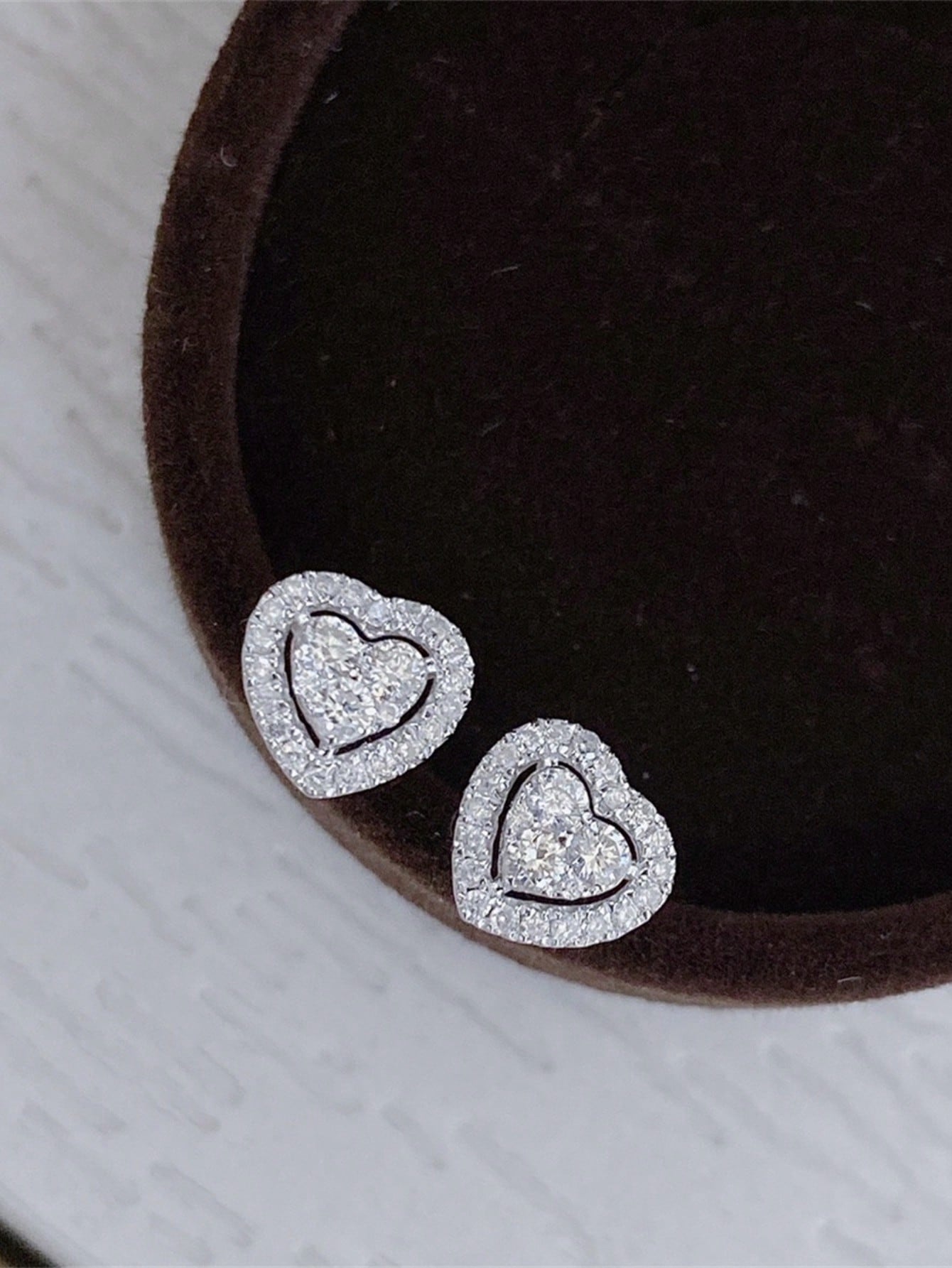 1pair Fashionable Real 925 Sterling Silver Heart Shaped Stud Earrings For Women, Jewelry Suitable For Dating-Silver-1