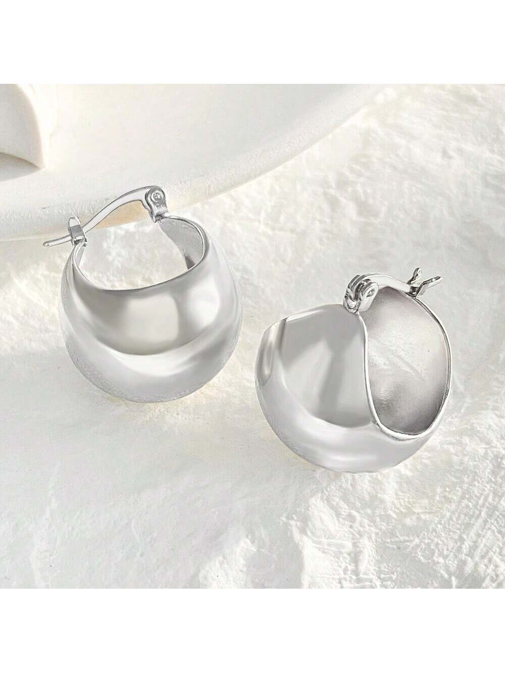 Punk Style, Show, Tear Drop Shaped, Popular, Simple, Glossy Finish, Dangling, Small Circle Earrings--1