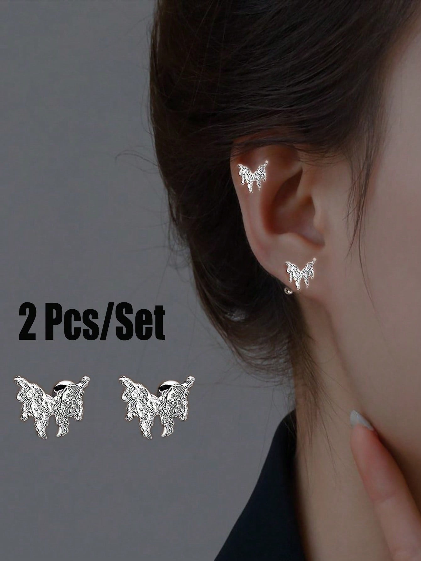 Butterfly Shape Resin Screw Earrings For Women, Unique Screw Winding Butterfly Earring--1