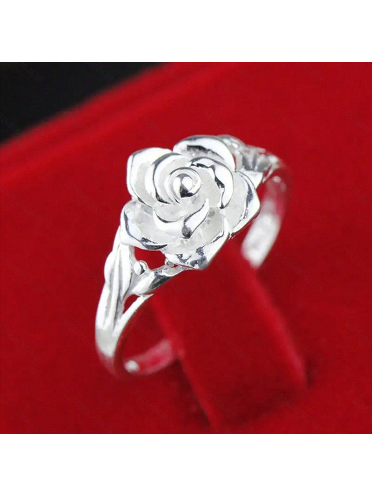 Women's Fashion Rose Ring Proposal, Engagement Wedding Party Jewelry--1