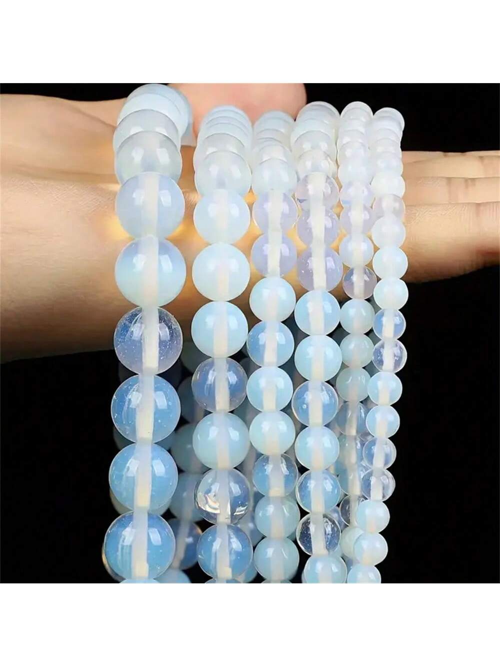 6/8/10mm Natural Stone Beads Opal Round Genuine Real Stone Beading Loose Gemstone Hole Size 1mm DIY Smooth Beads For Bracelet Necklace Earrings Jewelry Making-Opal-1