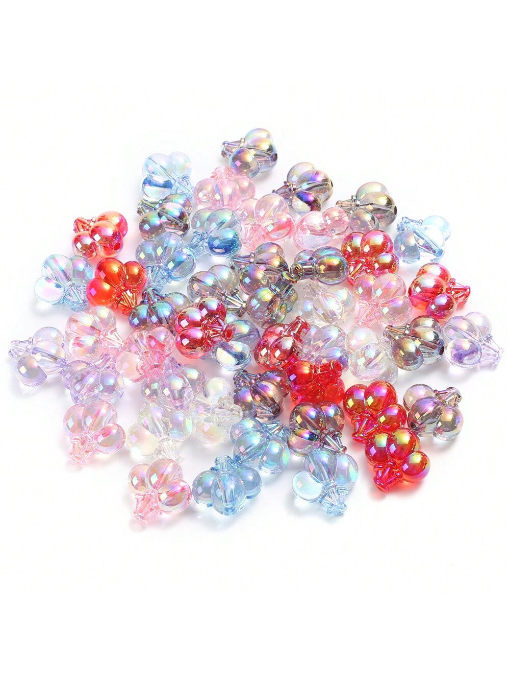 1 Pack Acrylic Uv Plated Multicolor Balloon & Bead & Planet Shaped Loose Beads-Multicolor-1