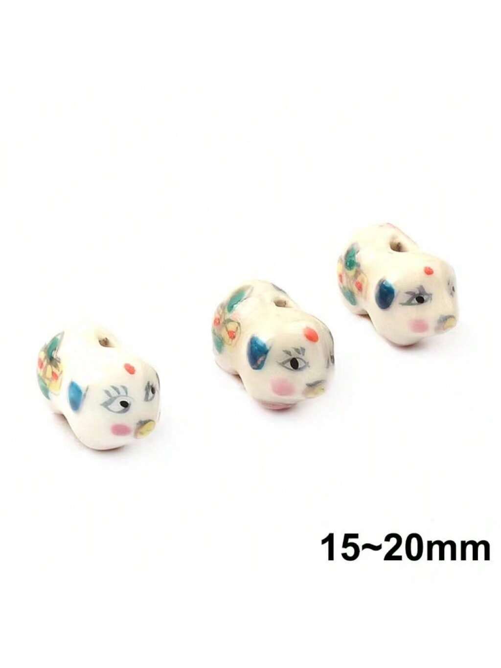 Chinese Zodiac Handmade Ceramic Beads, Animal Shaped With Hole Diy Accessories For Necklace, Bracelet Making--1