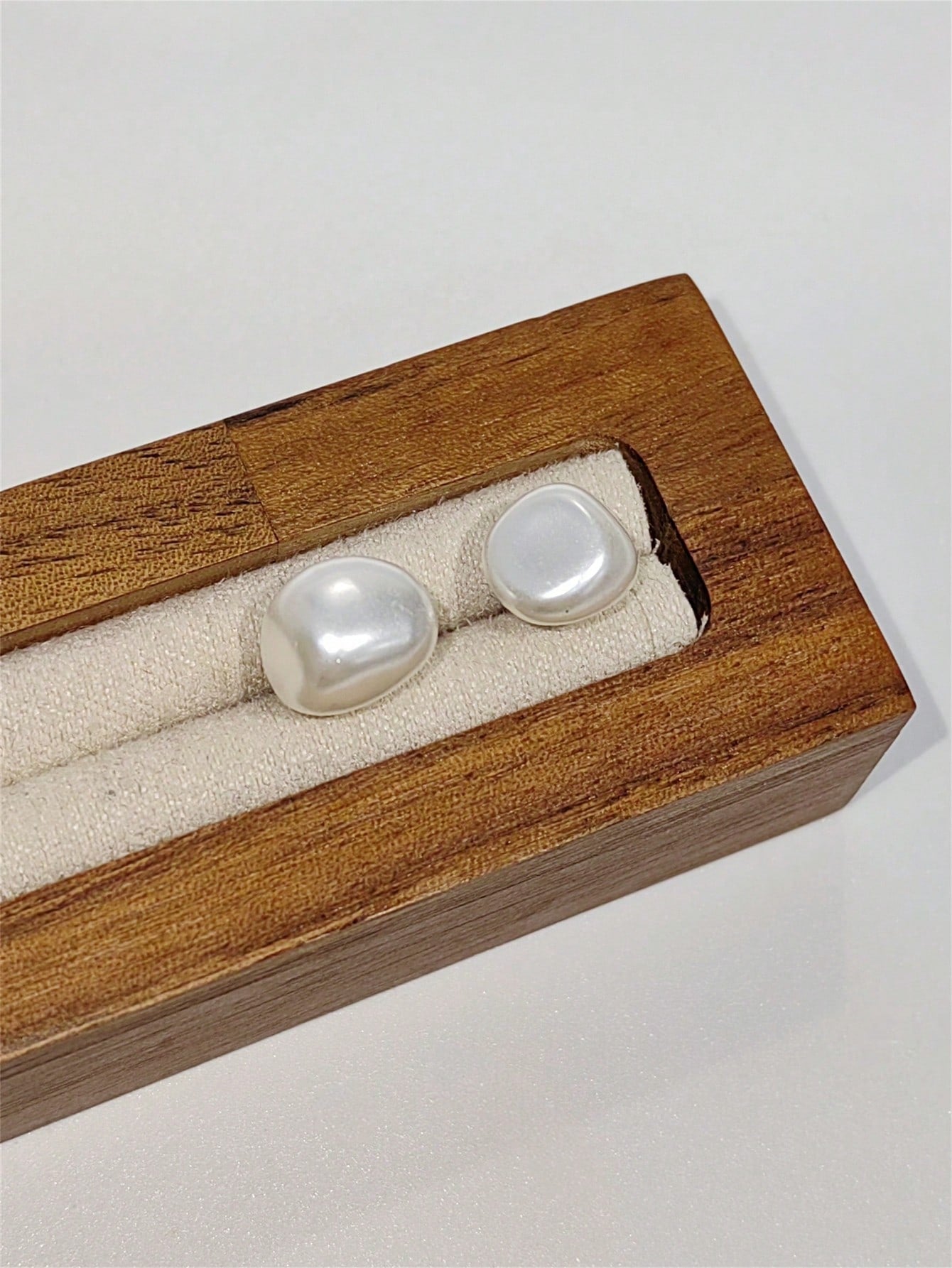 1pair 925 Sterling Silver Baroque Irregular Pearl Stud Earrings With Deep Sea Shell Bead Handmade & Quality Jewelry, Mother's Day Or Valentine's Day Gift, Comes With Gift Box Packaging--1